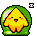 Sprite of Starfy in the sleeping in a green blob