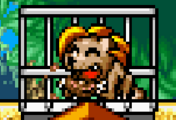 Ringio-kun eating meat.