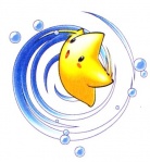 Official artwork of Starfy using the Star Spin from Densetsu no Starfy