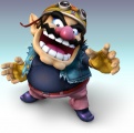 Official Wario artwork from Super Smash Bros. Brawl, based on his appearance in the WarioWare series.